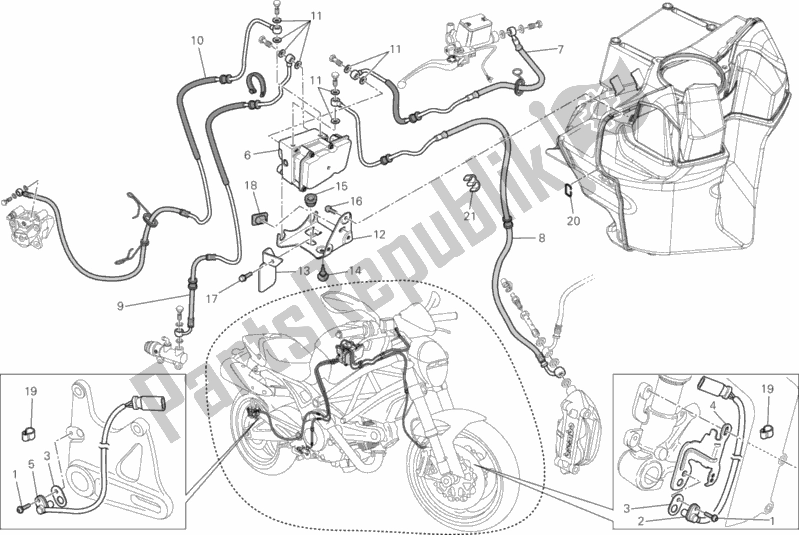 Wszystkie części do Uk? Ad Hamulcowy Abs Ducati Monster 795 ABS Thai 2013